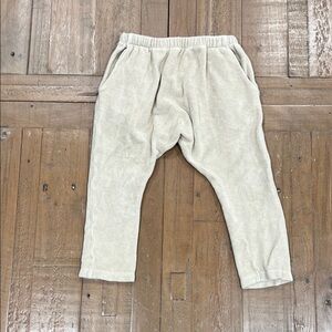 Simple folk beige Terrycloth gusset pants 18-24 months pull on unisex